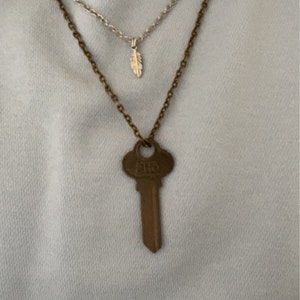 Beverly Marsh Feather and Key Double Layered Charm Pendant