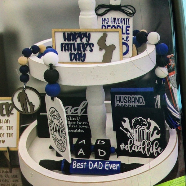 BUNDLE // Father's Day Tiered Tray Decor // Father's Day Themed Signs ...