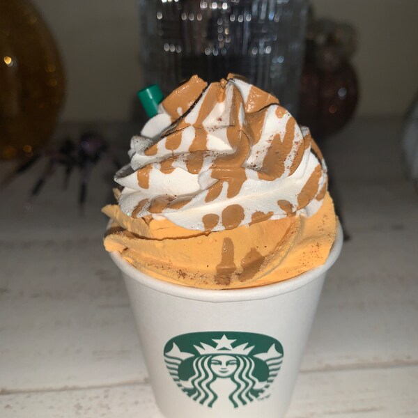 Starbucks Cup Faux Pumpkin Spice Latte Mini or Large / Tier Tray Decor ...