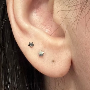 Customer photo, Dainty Star Kyocera Opal Stud Earrings