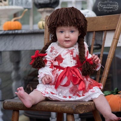 Annabelle Wig Braid Costume Child Doll Halloween Costume - Etsy