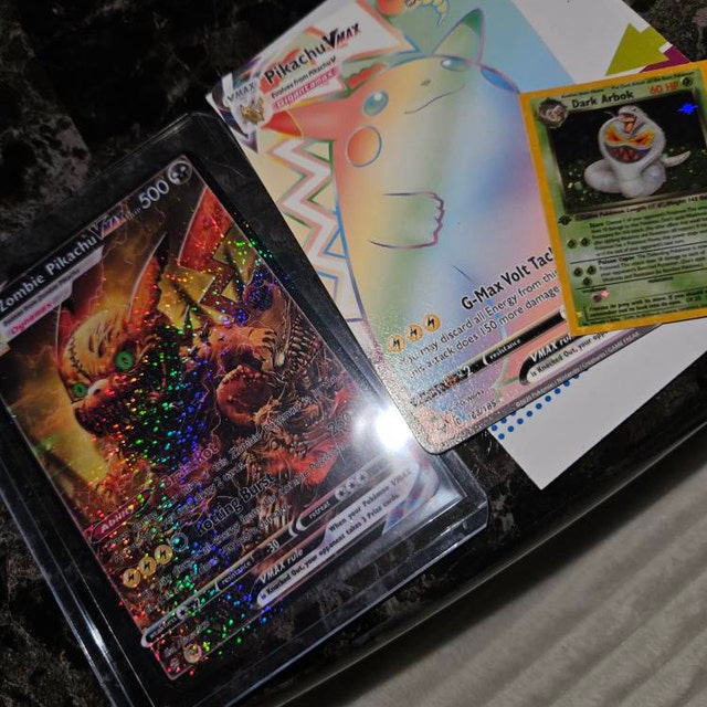 Zombie Pikachu VMAX Custom Full Art Holo Trading Card 