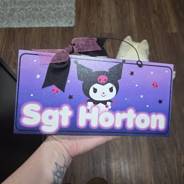 Personalized Kuromi Wood Sign 6x12 Inches. - Etsy