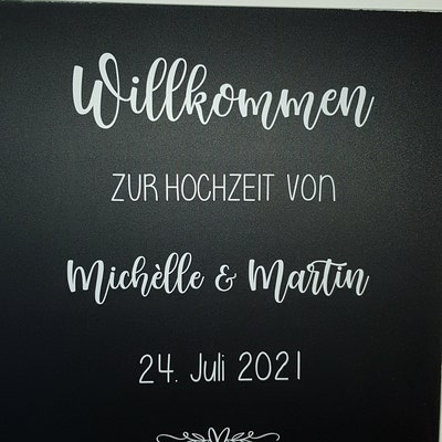 Aufkleber Willkommen zur Hochzeit, personalisierter Aufkleber
