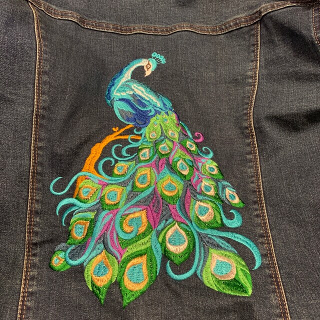 豪華な孔雀の機械刺繍デザイン - 3 サイズ - Etsy 日本
