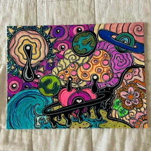 Original Trippy Painting Canvas Wall Art - Etsy