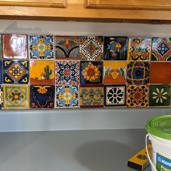 C#110)) Mexican Ceramic 4x4 Inch Hand Made Tile - Etsy