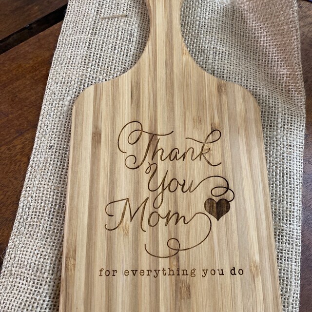 Imerance Mothers Day Gifts from Daughter, Cutting Board as Gifts for Mom,  Mom Christmas Gifts with a Heart Shaped Cut Out, Engraved Cutting Board