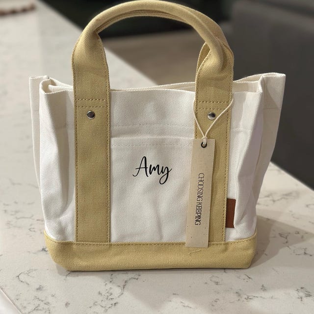 Personalized Mini Canvas Boat Tote Bag, Customized Bag