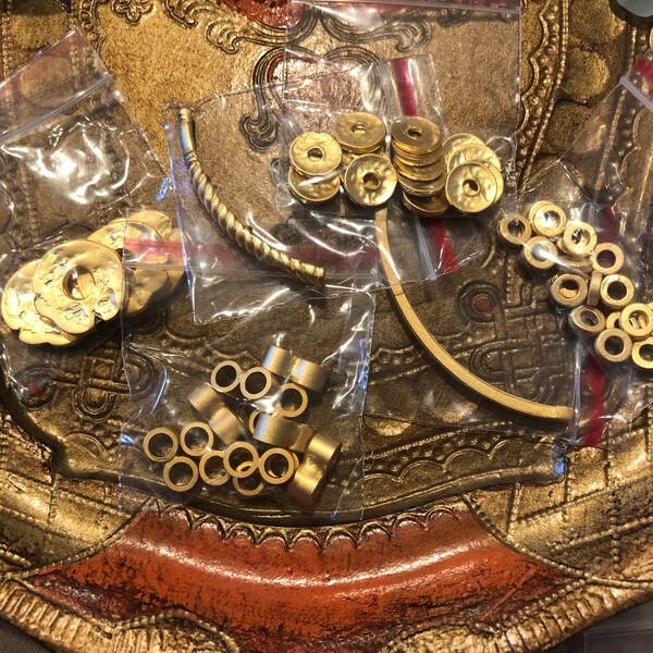 Disk Pebbles Gold Cornflake Disc Pebble Bead Spacers, Free Form Beads, Organic Flat ...
