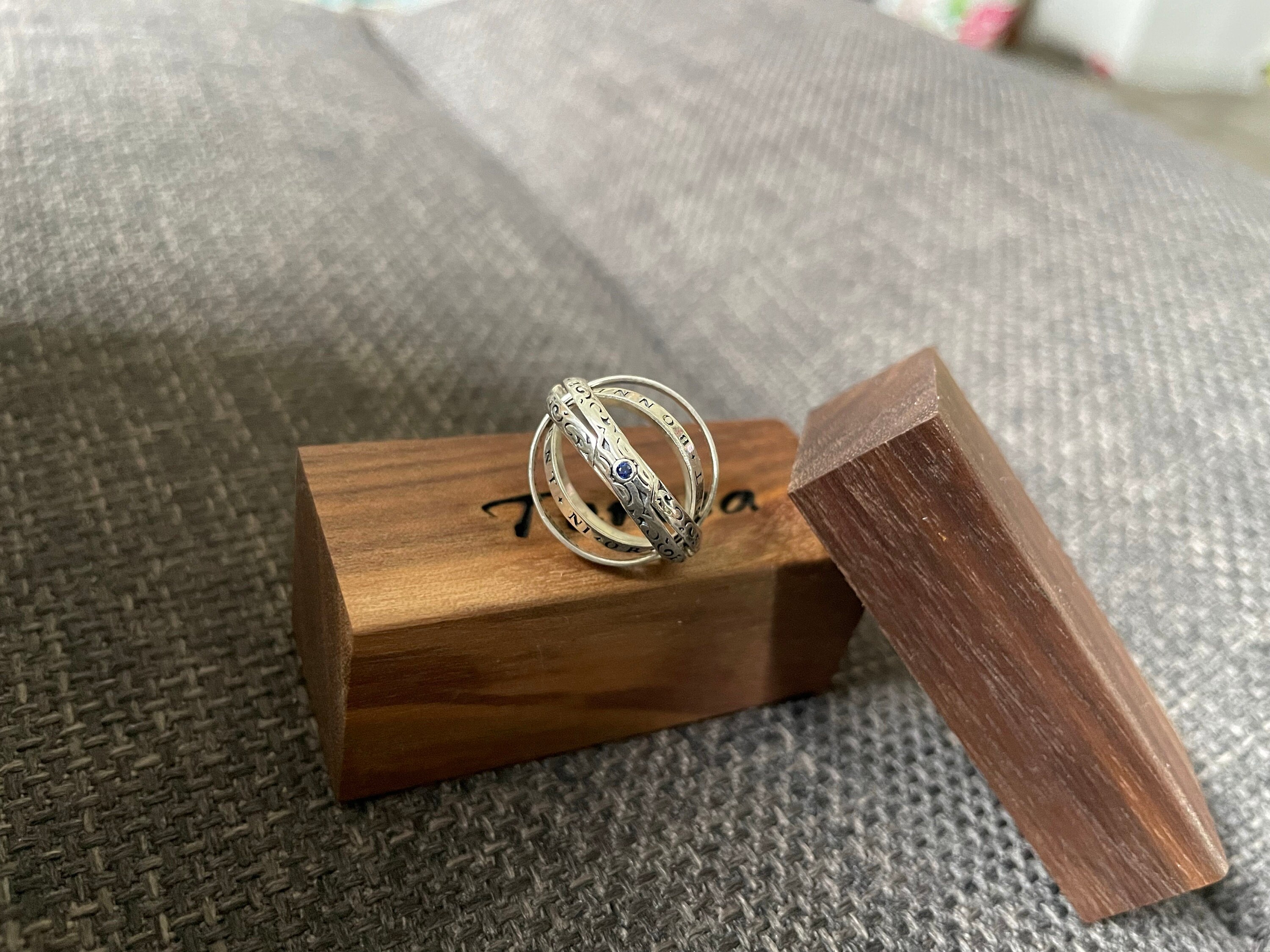 Personalized Birthstone Astronomical Engagement Ring | Unique Vintage Wedding Ring for Men/Women, Couple&#39;s Gift