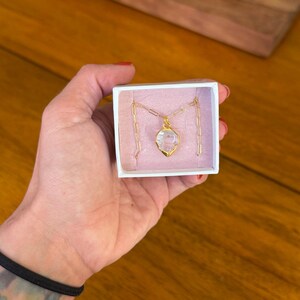 Customer photo from Danielle, Raw Crystal Necklace with Paperclip Chain
