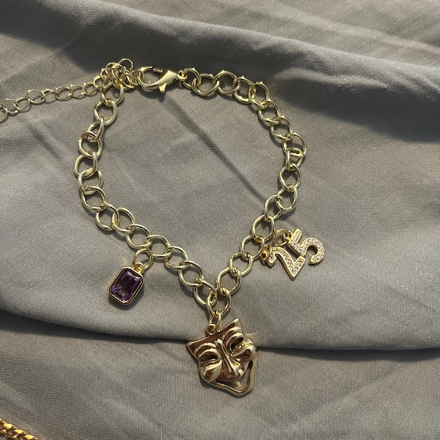 14k Gold Filled Square Multifaceted Cubic Zirconia Stone