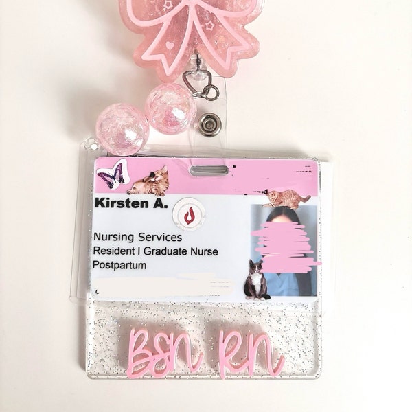 Custom Acrylic Badge Buddy, Nurse Badge Buddy, ID Holder, Acrylic Badge ...