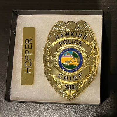 Chief Hopper Hawkins Police Badge and Name Tag Prop Replica From ...