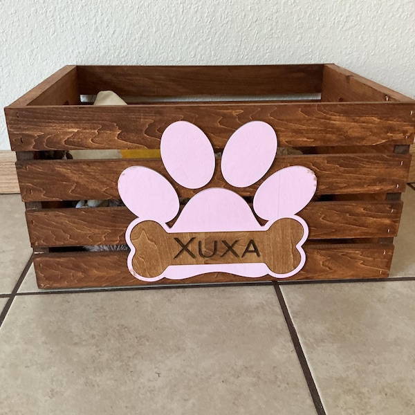 Personalized Dog Toy Box Dog Toy Crate Gift for Dog Lover Personalized ... - Personalized Dog Crate Toy Connectors