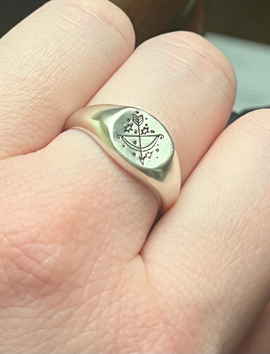 Custom Zodiac Signet Ring by Caitlyn Minimalist • Personalized Chunky Statement Ring • Celestial Jewelry • Best Friend Gift • RM77
