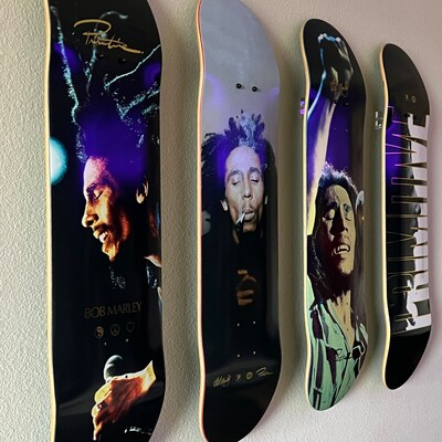 Ezbnb 8 Packs Skateboard Deck Display Wall Mount, Aluminum Skate Deck Display Wall Mount With Two Screw Holes For Display Skateboard Deck Storage Horizontal And Floats Vertically - Silver
