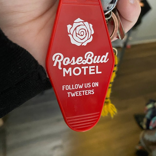 Rosebud Motel Key Tag Solid Red Keychain -  Canada