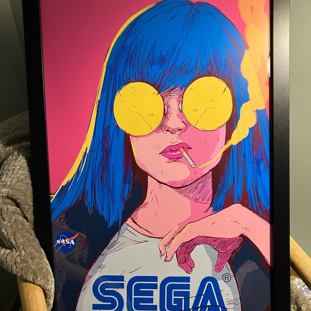 激安先着 Sega Poster: Synthwave Retro-futuristic Arcade Gamer Video アート・デザイン・音楽