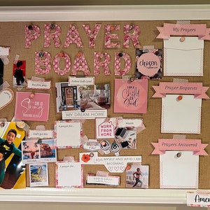 Prayer Board Kit, Printable Prayer Cards, Christian Wall Collage ...