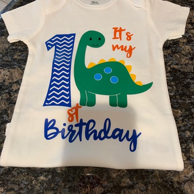 Dinosaur First Birthday Boy Bodysuit or Shirt One Year Old - Etsy