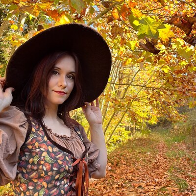 Hobbit Bodice, Chestnuts Autumn Renaissance Corset Flowers Cottagecore