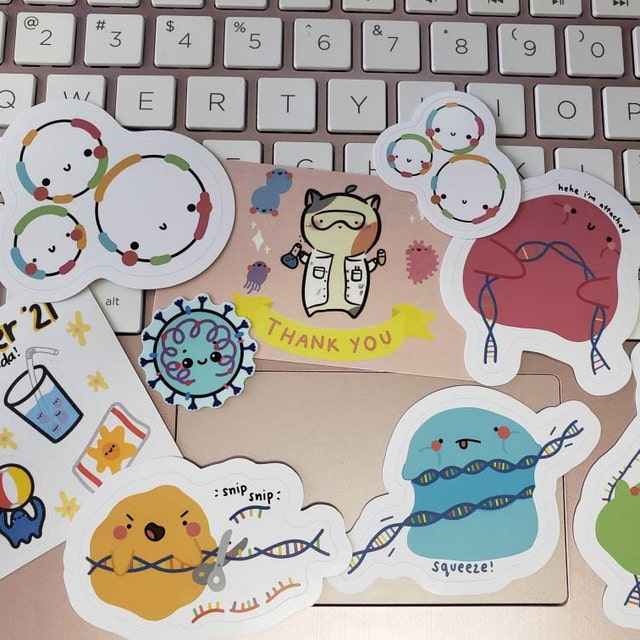 Cute DNA Babies Sticker Set - Proteins Transcription Factor CRISPR