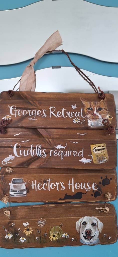 Custom Grandad's garden plaque. Unique birthday, anniversary & memorial gift. Trespassers will be composted sign. Handpainted custom sign