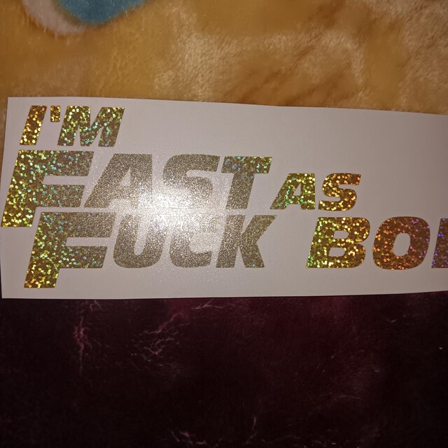 "I'm Fast As Fu*k Boi" Funny JDM Die-Cut Vinyl Decal Sticker - Glossy White For Car/Truck/SUV