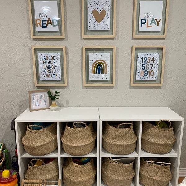 Set of 6 Playroom Kids Posters, Printable Wall Art, Alphabet and ...