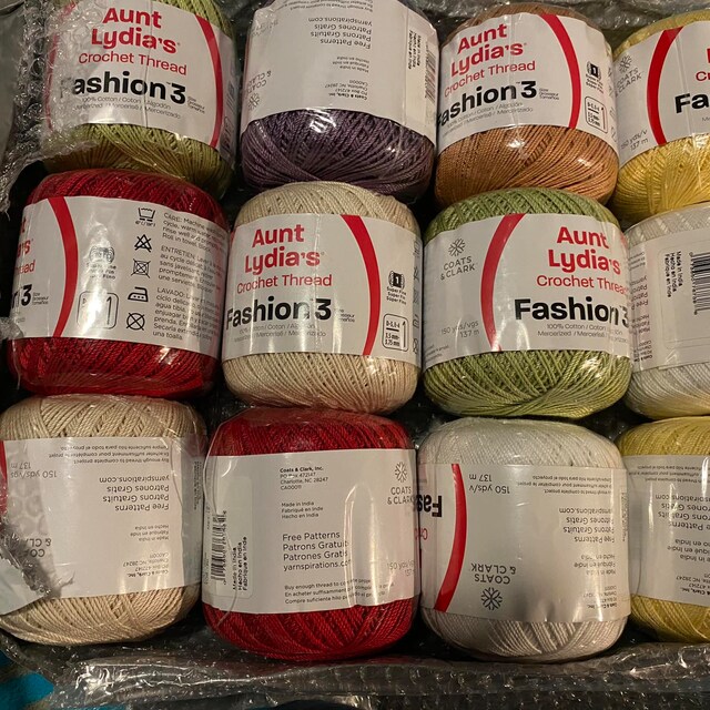 Aunt Lydia Fashion Bridal White Crochet - 3 Pack of 150y/137m