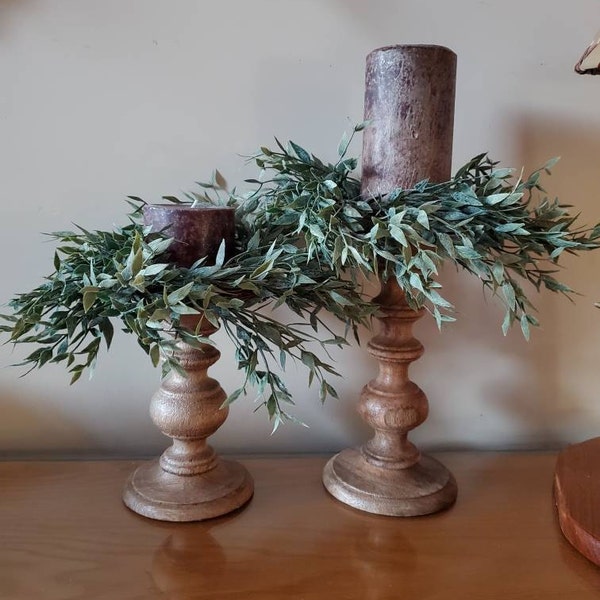 CANDLE RING!! Farmhouse/french Country Style, Greenery Candle Ring 3in ...