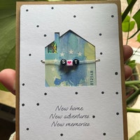 Karte zum Einzug - personalisierte und handgemachte Karte - Umzugskarte ...