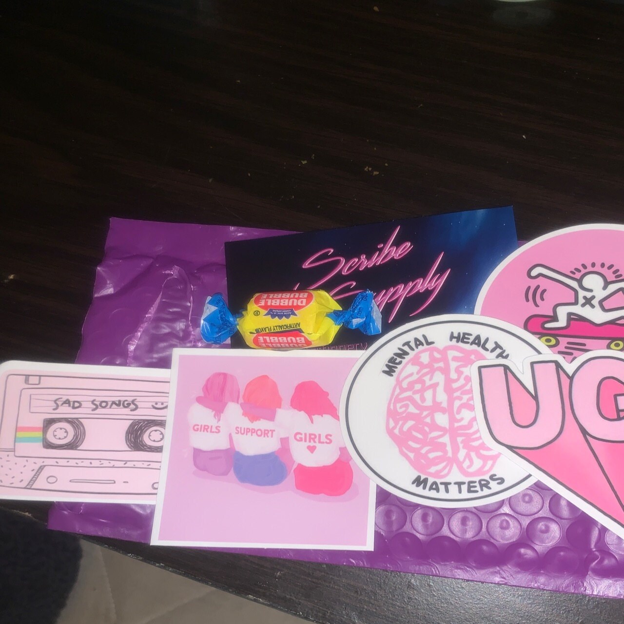 super pink sticker set girly pink retro 90s aesthetic