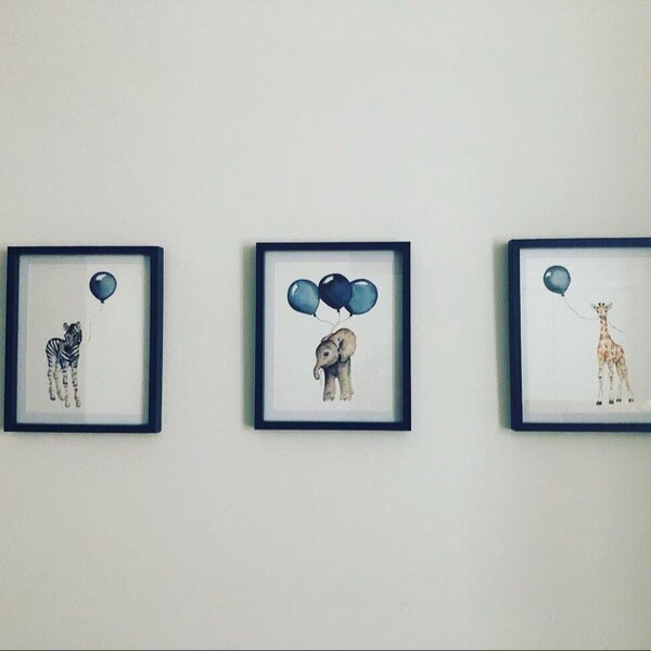Nursery Wall Art Boy Nursery Decor Baby Animal Prints Baby Boy Wall ...