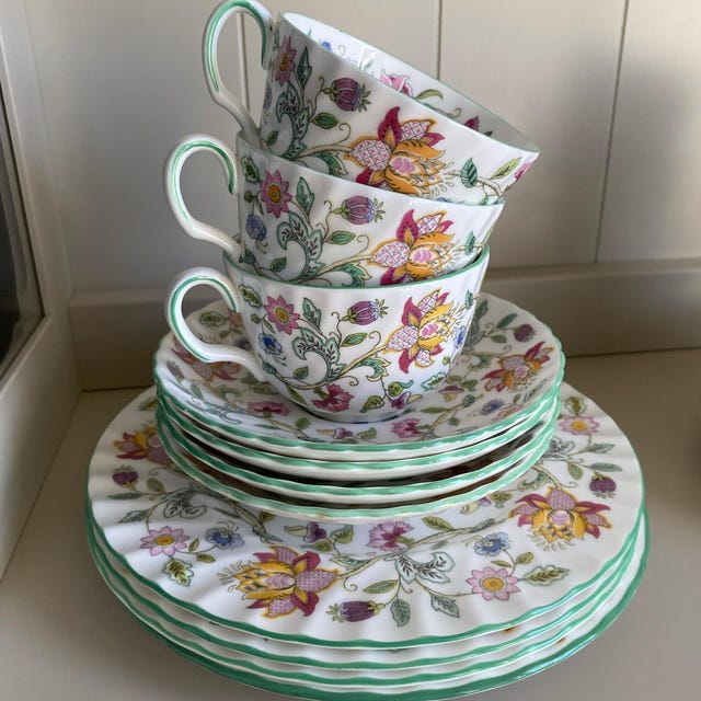 Minton Haddon Hall Green Trim China by Royal Doulton. Various