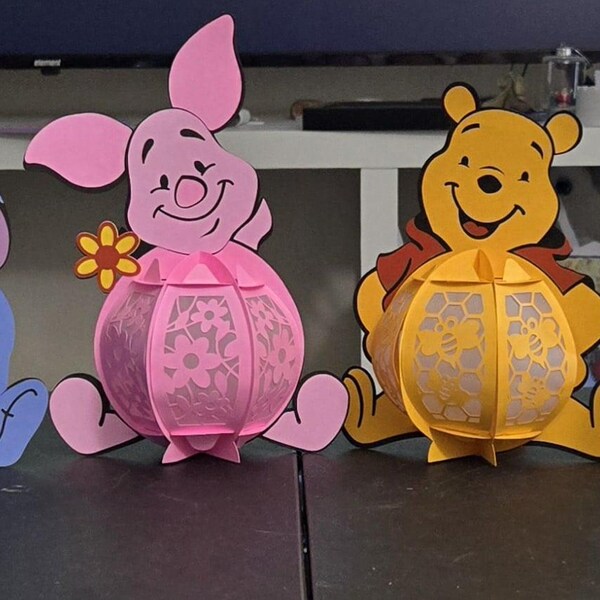 Pack 4 Piglet Lantern, Tigger Lantern, Eeyore Lantern, Pooh Bear ...