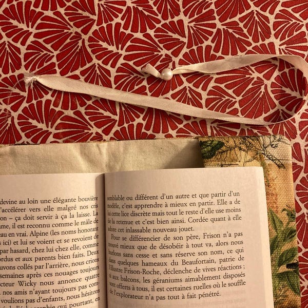 Couverture De Livre à Fleurs Noire - Housse Tissu Lavable Avec Poche Extra Pour Livres De Poche