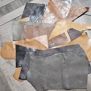 Premium Full Grain Italian Cowhide Leather Scraps upholstery --- Medium & Large Size Pieces 3"x6" or larger