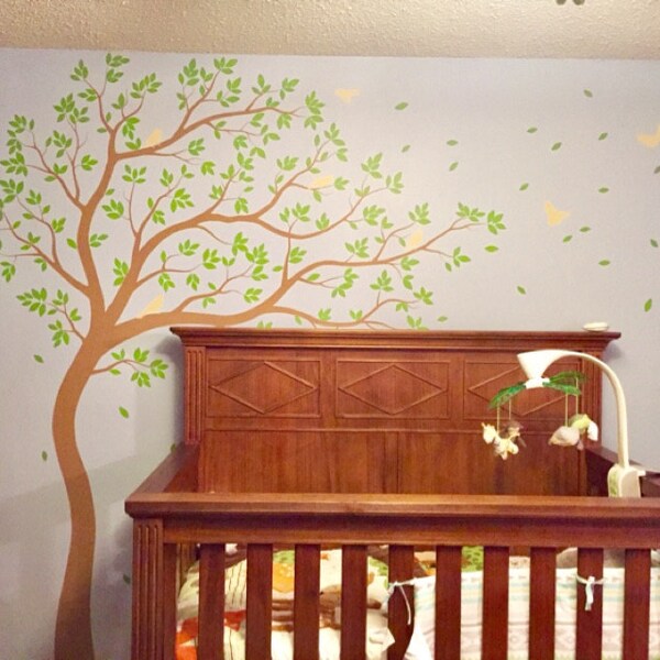 Nursery Wall Decals White Tree Wall Decal Large Tree Wall Decal Wall ...