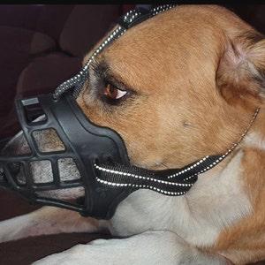 Handmade Dog Muzzle A Dog Muzzle and 1 Adjustable Fixed Rope Double ...