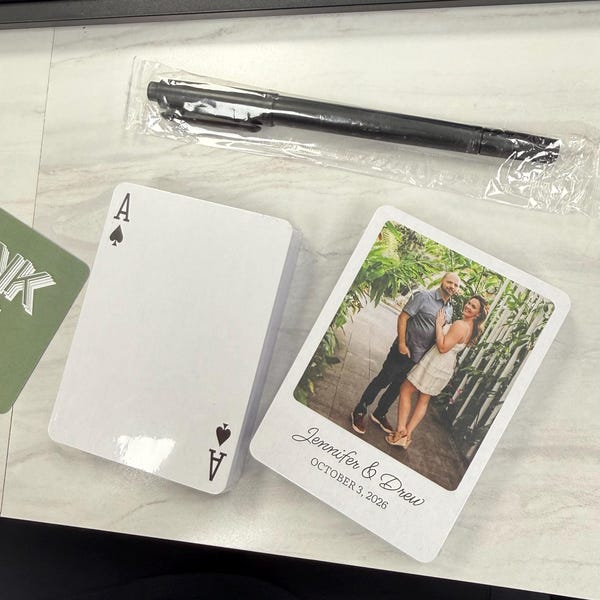Wedding Reception Guest Book: Custom Playing Card Wooden Box - Etsy