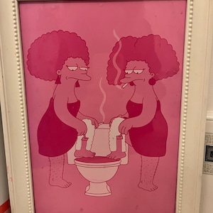Patty & Selma Shaving - A4 Pink Print