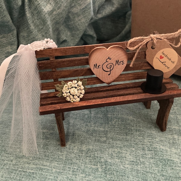 Country Bench Wedding Cake Topper Bride and Groom Park Bench Unique ...