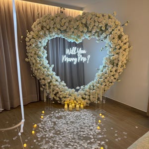 White Heart Shaped Flower Row Flower Stand Set Flower Arrangement Wedding Background Arch Party Stage Props Home Decor
