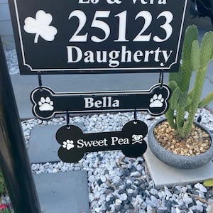 Dog Name Plate Crate Pet Tag Doghouse Sign Kennel Pet Name Pet ID ...
