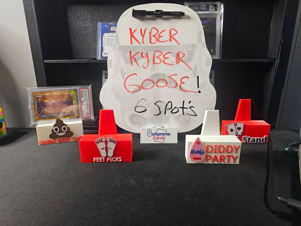 Custom Logo Trading Card Holder Personalized Display Stand Sports Cards for breakers and live stream sellers TCG 3D Printed