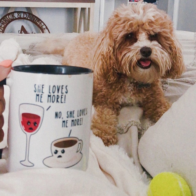 Wine and Coffee Drinker Coffee Mug Love Caffeine Addict Best Friend Gift 