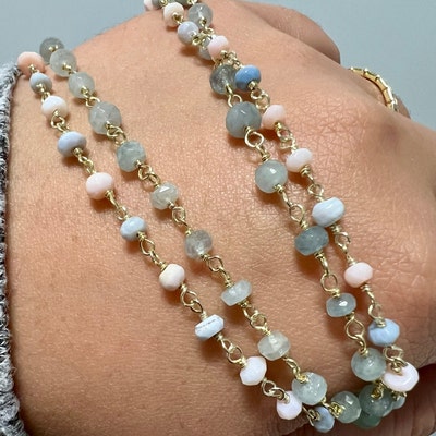 Simple Gemstone Necklace, Minimalist Gift for Her, Tiny Stones ...